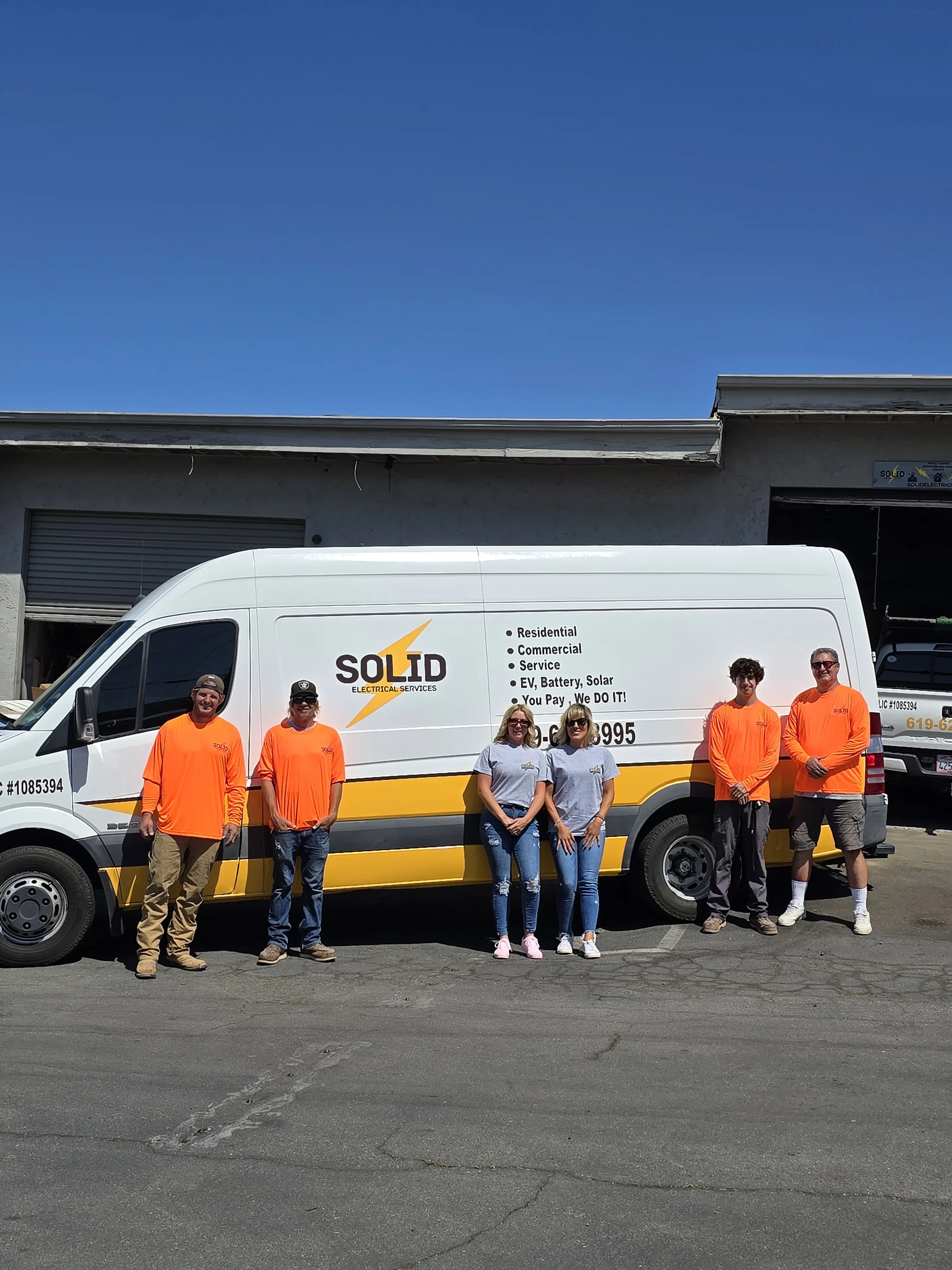 The Solid Electrical Services crew at the Santee workshop
